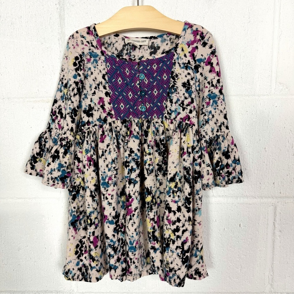 Tucker + Tate Toddler Girls Dress Colorful Embroidered Flare Sleeves BoHo‎ SZ 3